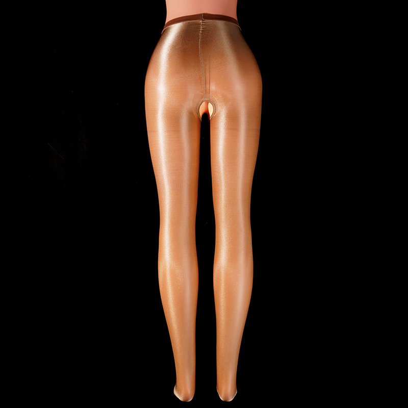 Yoga Fitness Fit Club - ผู้หญิง Sheer Pantyhose Tights เงาเซ็กซี่เซ็กซี่เปิด Crotch
