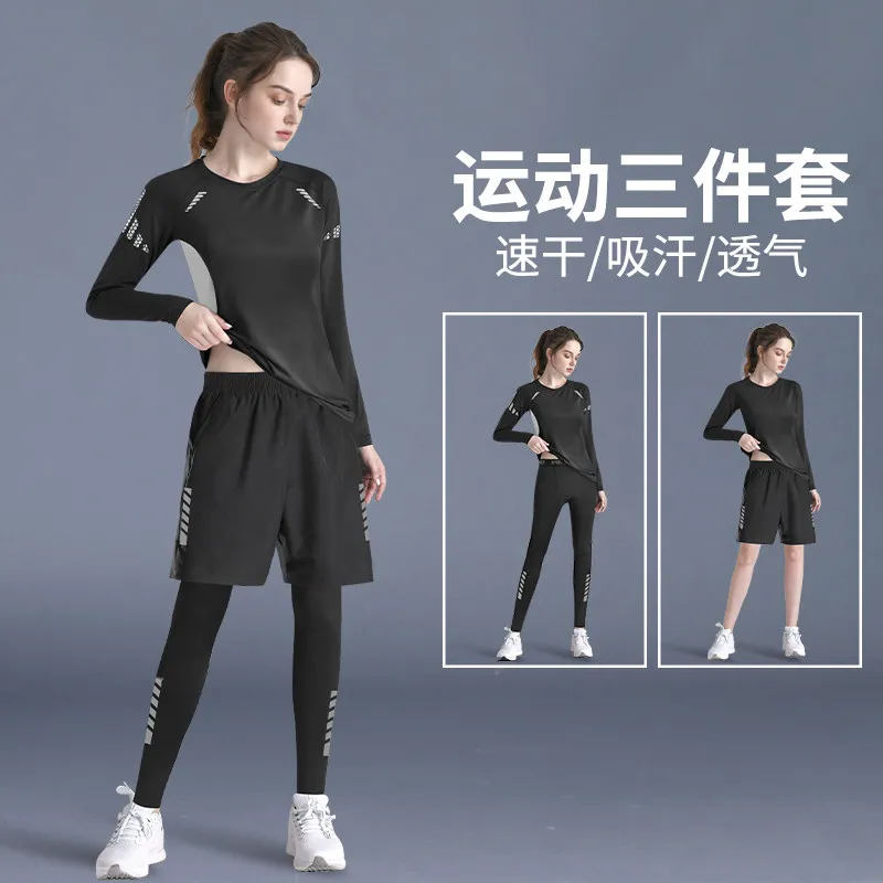Yoga Fitness Plus - ชุดโยคะแห้งเร็วสำหรับผู้หญิงรุ่นใหม่ ฤดูใบไม้ผลิ 2026 เสื้อผ้าออกกำลังกายแบบรัดรูปแขนยาวสำหรับวิ่งและฟิตเนส มีไซส์พลัสไซส์ให้เลือก