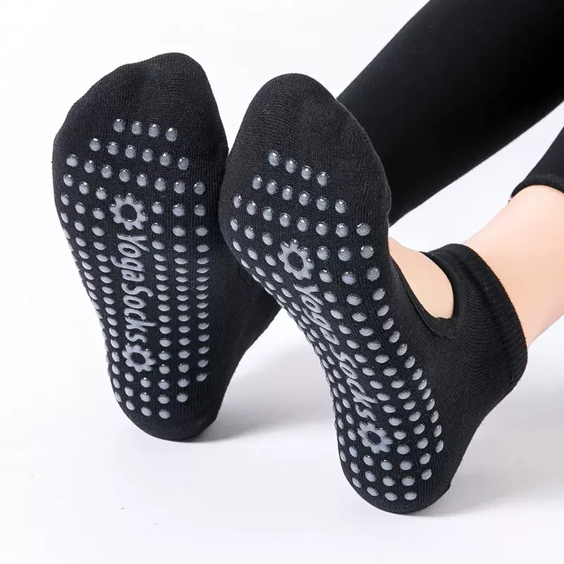 Yoga Dance & Fitness Center Llc - คุณภาพสูงผู้หญิงถุงเท้าโยคะ Anti-SLIP Breathable Backless ถุงเท้าพิลาทิสข้อเท้าสุภาพสตรีบัลเล่ต์เต้นรํากีฬาถุงเท้าสําหรับฟิตเนส GYM
