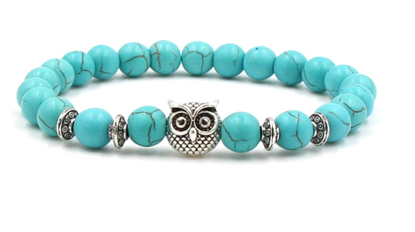Yoga Fitness Bar - 8 มม.tdft54 นกฮูกกำไลข้อมือTurquoise Buddha Prayerโยคะสร้อยข้อมือผู้หญิงผู้ชายหินธรรมชาติเครื่องประดับงานแต่งงาน