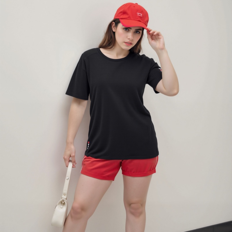 เสื้อยืดกีฬาผู้หญิงขนาดพลัสไซส - Yoga Fitness Plus บทวิจารณ์และราคา