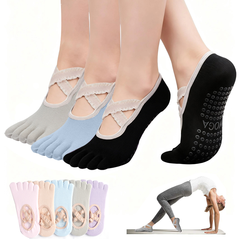 ถุงเท้าพิลาทิสกันลื่นสำหรับผู้ - Yoga Dance & Fitness Center Llc บทวิจารณ์และราคา