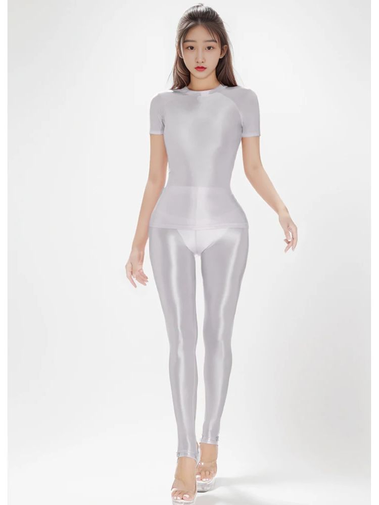M-XL เคลือบเงายืดหยุ่นแขนสั้นเ - Yoga Fitness Fit Club บทวิจารณ์และราคา