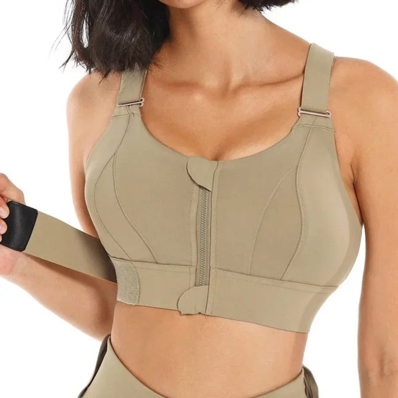 ซิปด้านหน้าผู้หญิงกีฬา Bra Hig - Yoga Fitness Plus บทวิจารณ์และราคา