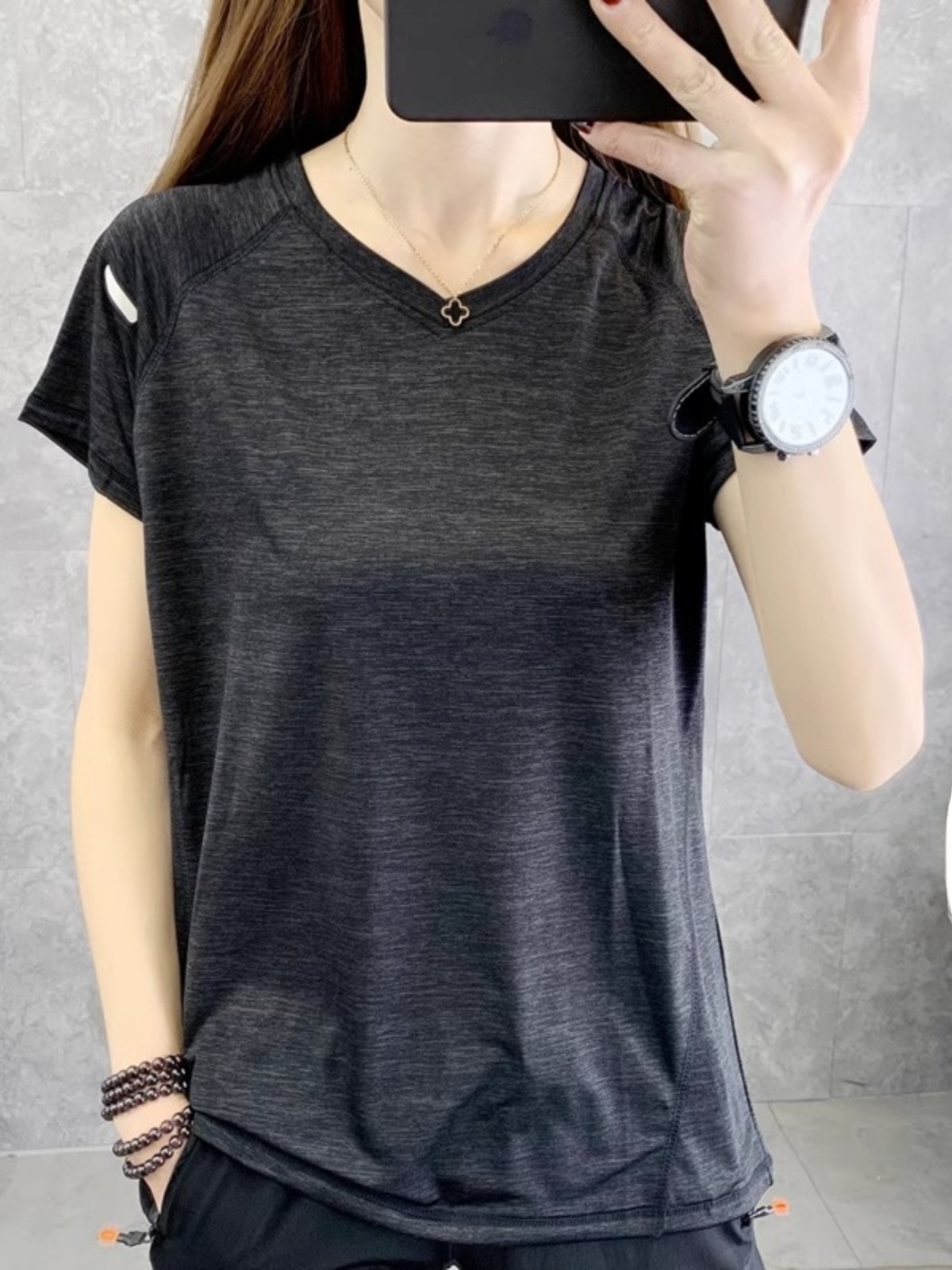 เสื้อยืดแขนสั้นแห้งเร็วสำหรับผ - Yoga Fitness Plus บทวิจารณ์และราคา