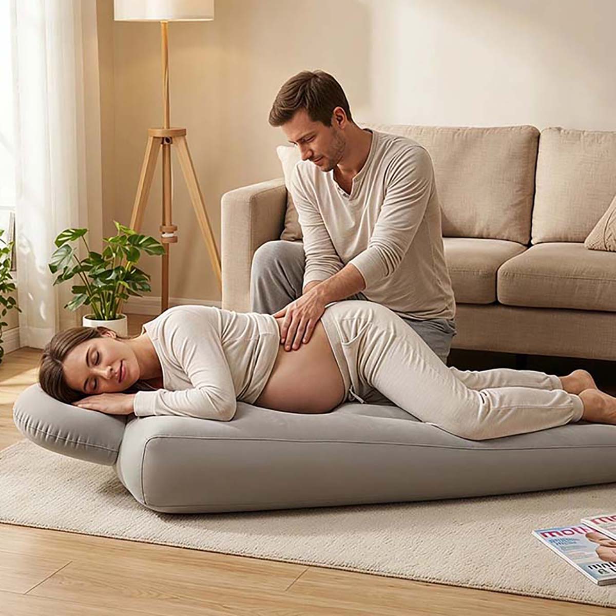 หมอนรองครรภ์แบบเป่าลม แผ่นรองโ - Yoga Fitness Mat บทวิจารณ์และราคา