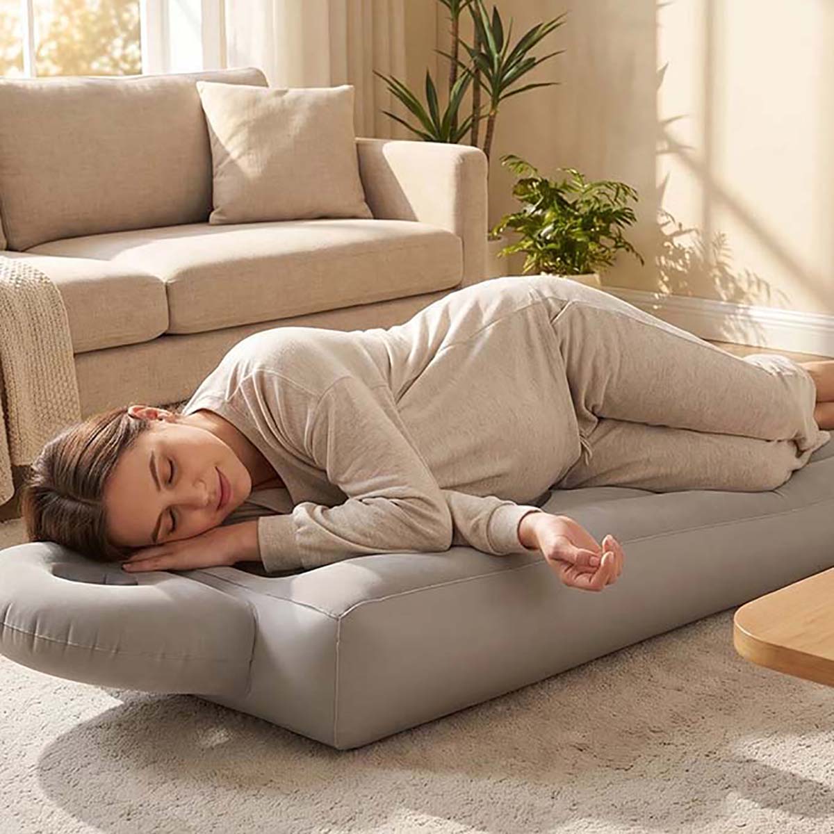 หมอนรองครรภ์แบบเป่าลม แผ่นรองโ - Yoga Fitness Mat บทวิจารณ์และราคา